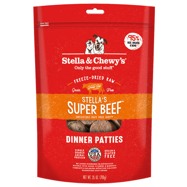Stella's Super Beef Freeze-Dried Dinner Patties for Dogs - Nutrient-Rich, Organic & Complete Meal