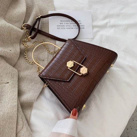 Stylish Stone Pattern PU Leather Crossbody Bag for Women 2023