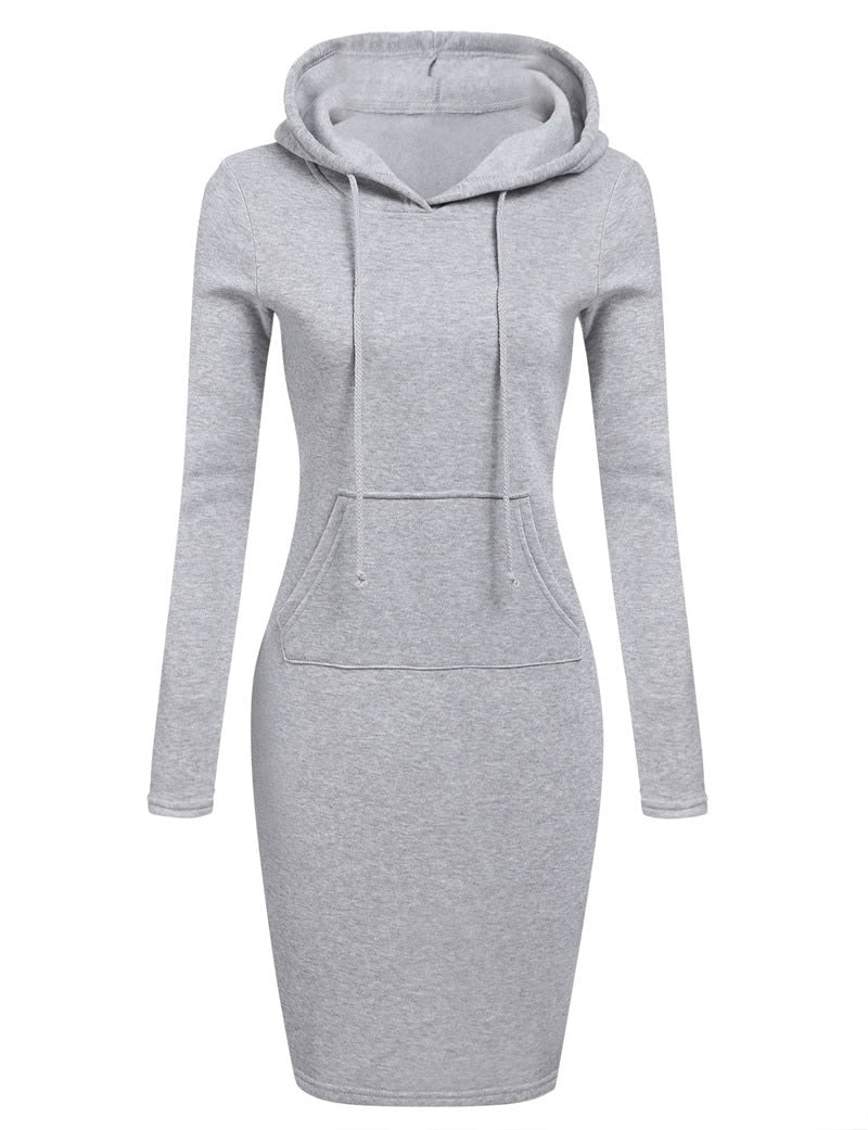 Women's Patchwork Hooded Long Sweatshirt - Casual Style for Spring/Autumn
