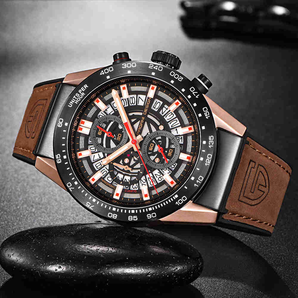 Stylish Quartz Watch with World Time and Calendar