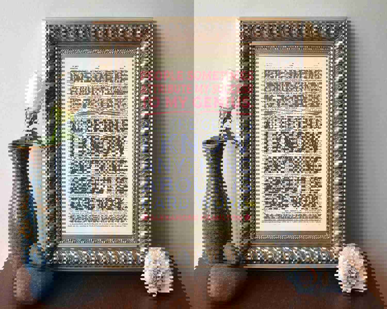 Alexander Hamilton Dictionary Art Print - A Tribute to Genius and Hard Work