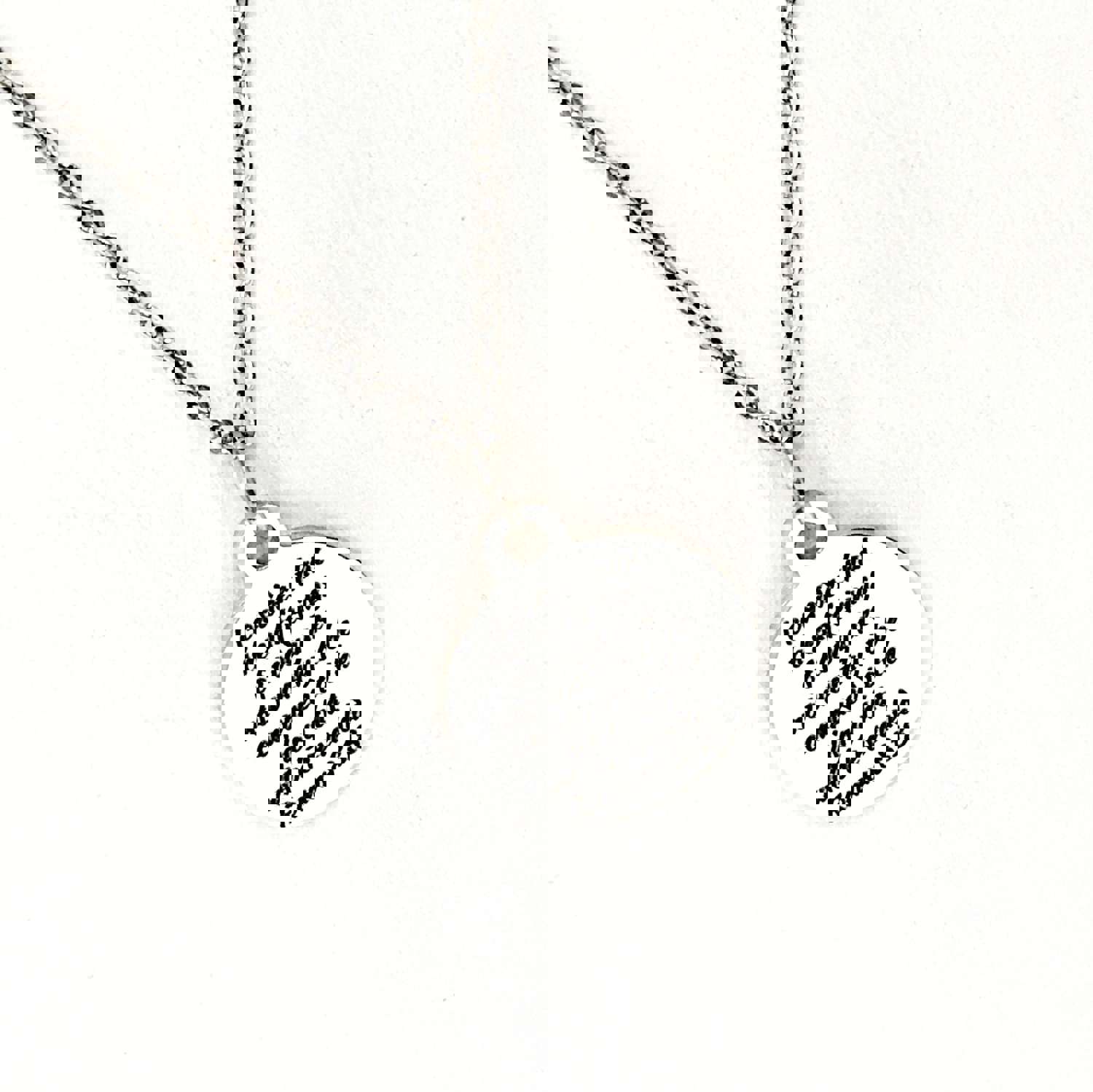 Stainless Steel Engraved Scripture Necklace, Romans 8:18