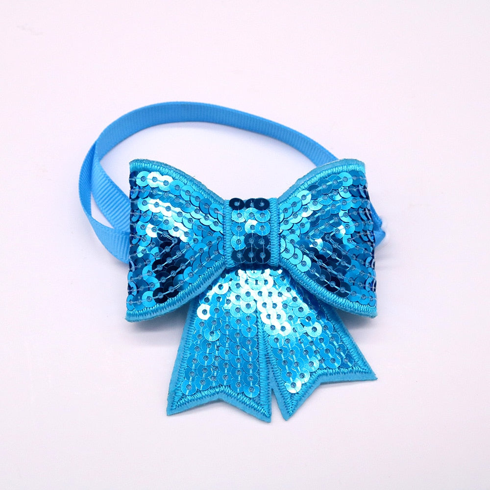50pcs Christmas Pet Bow Ties - Adjustable & Festive for Dogs & Cats
