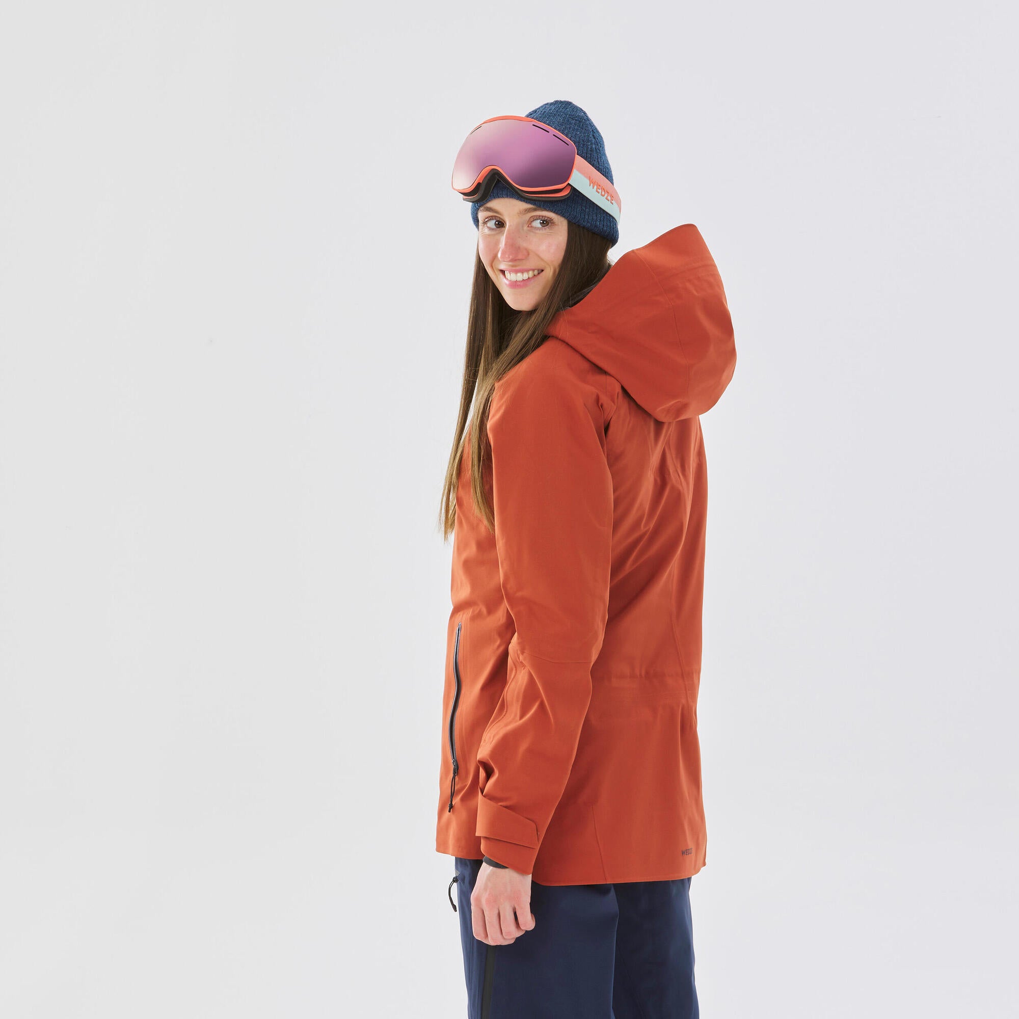 Women's Ski Jacket FR500 - Terracotta