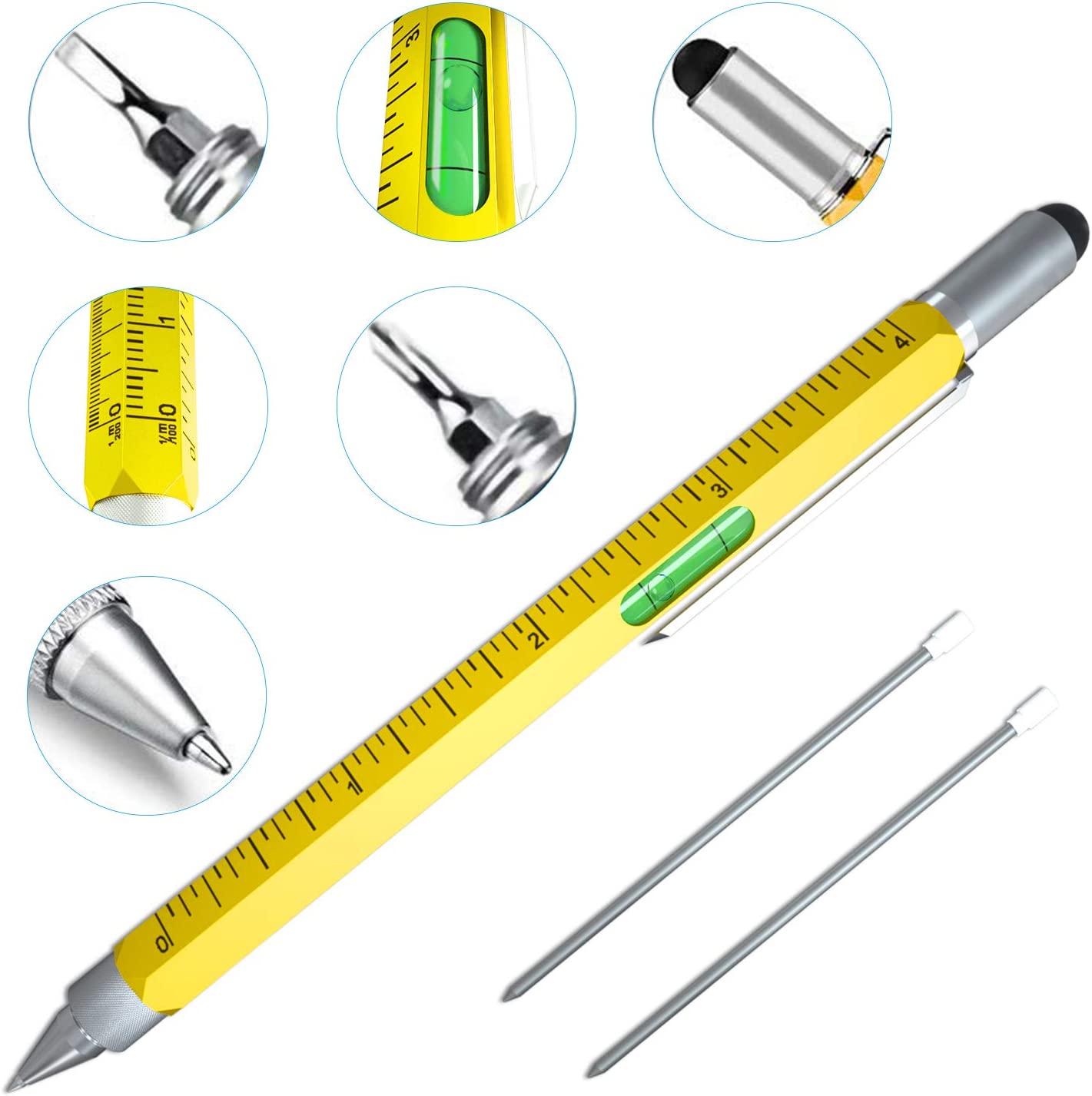 Ultimate 6-in-1 Multi-Tool Pen for Men - Yellow