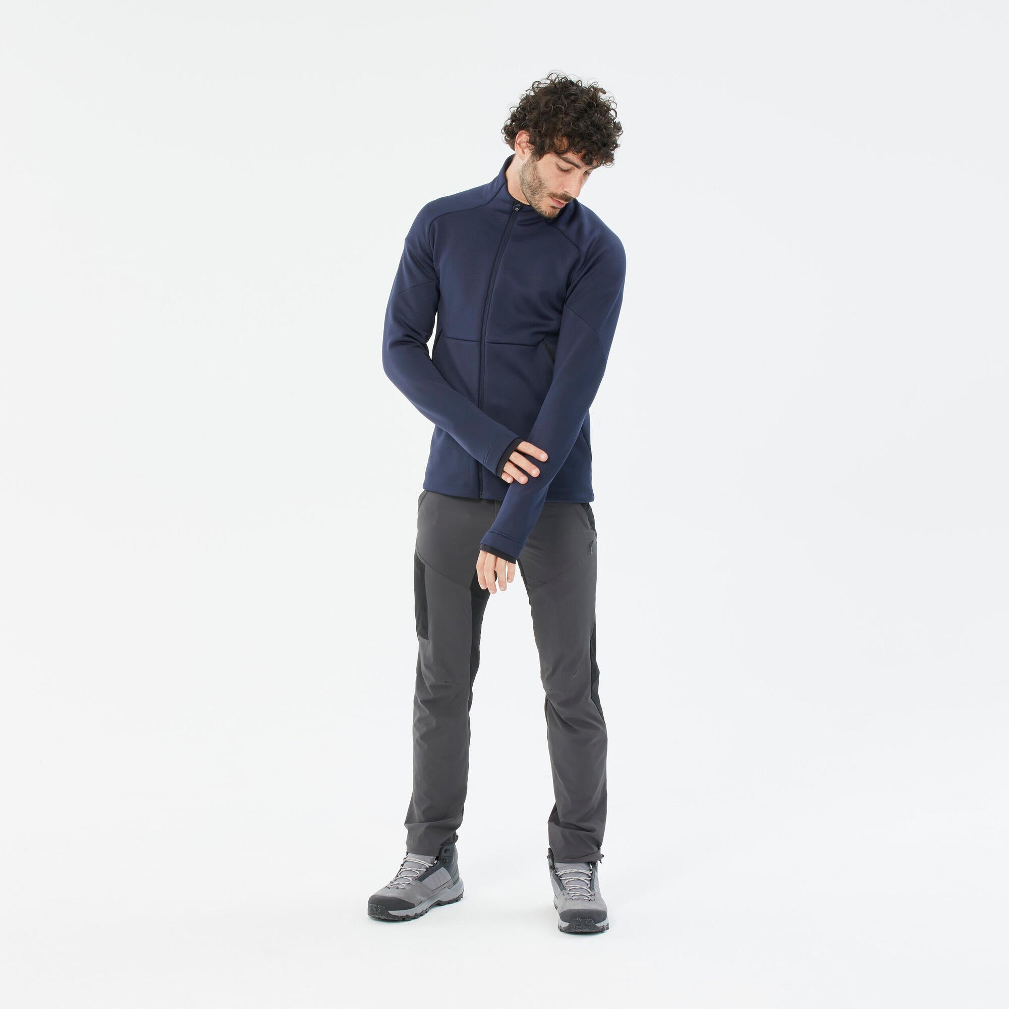Men's Lightweight Breathable Hiking Fleece Jacket - MH520 Blue