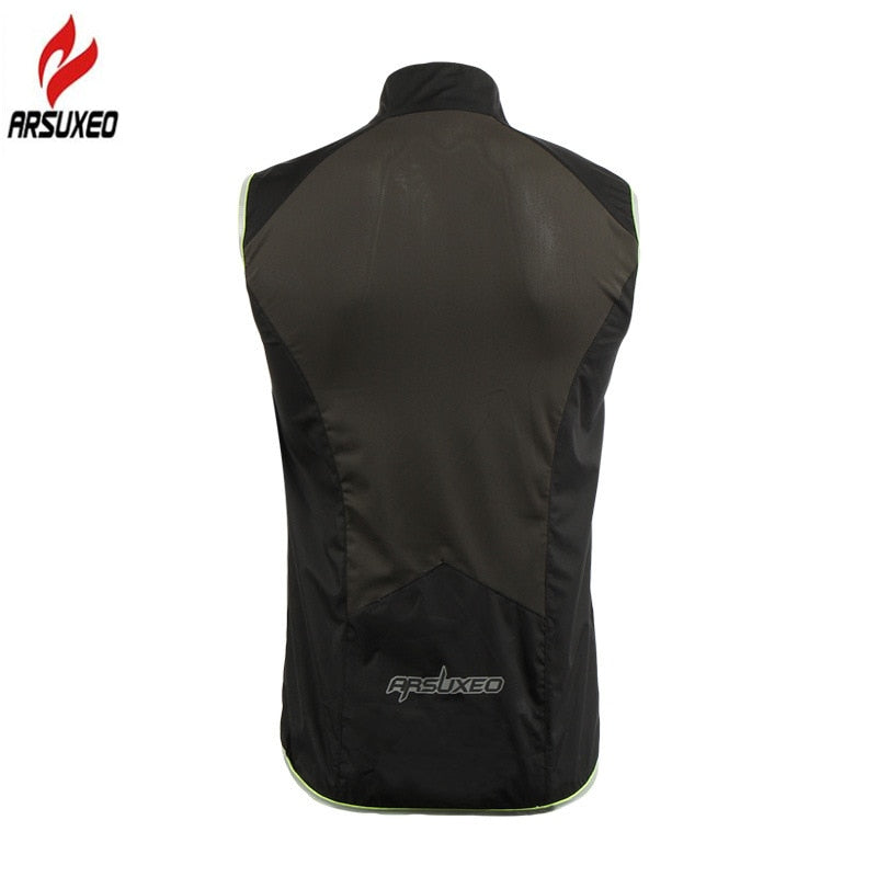 ARSUXEO Unisex Cycling Vest - Windproof, Waterproof, Reflective Sportswear