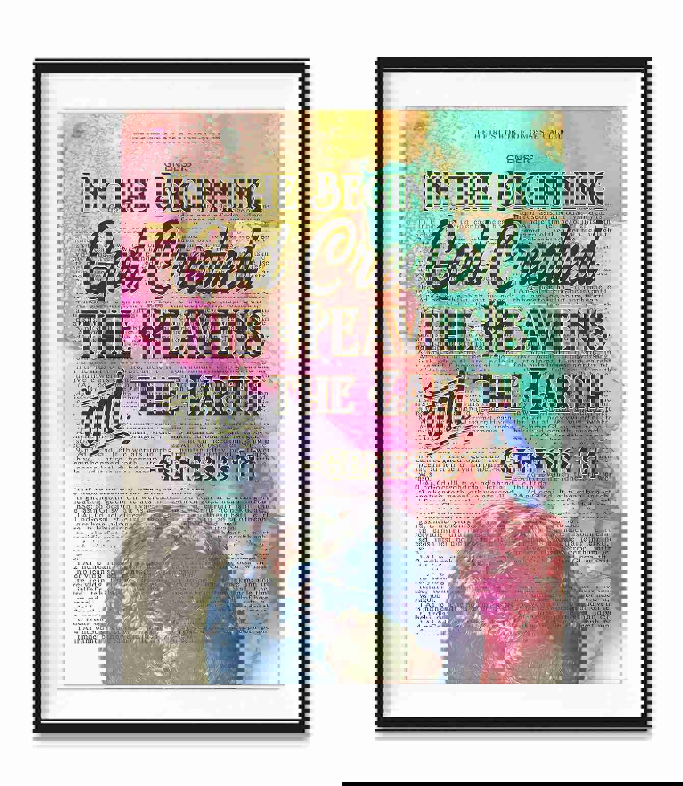 Genesis 1:1 Vintage Bible Art Print - A Timeless Christian Inspiration