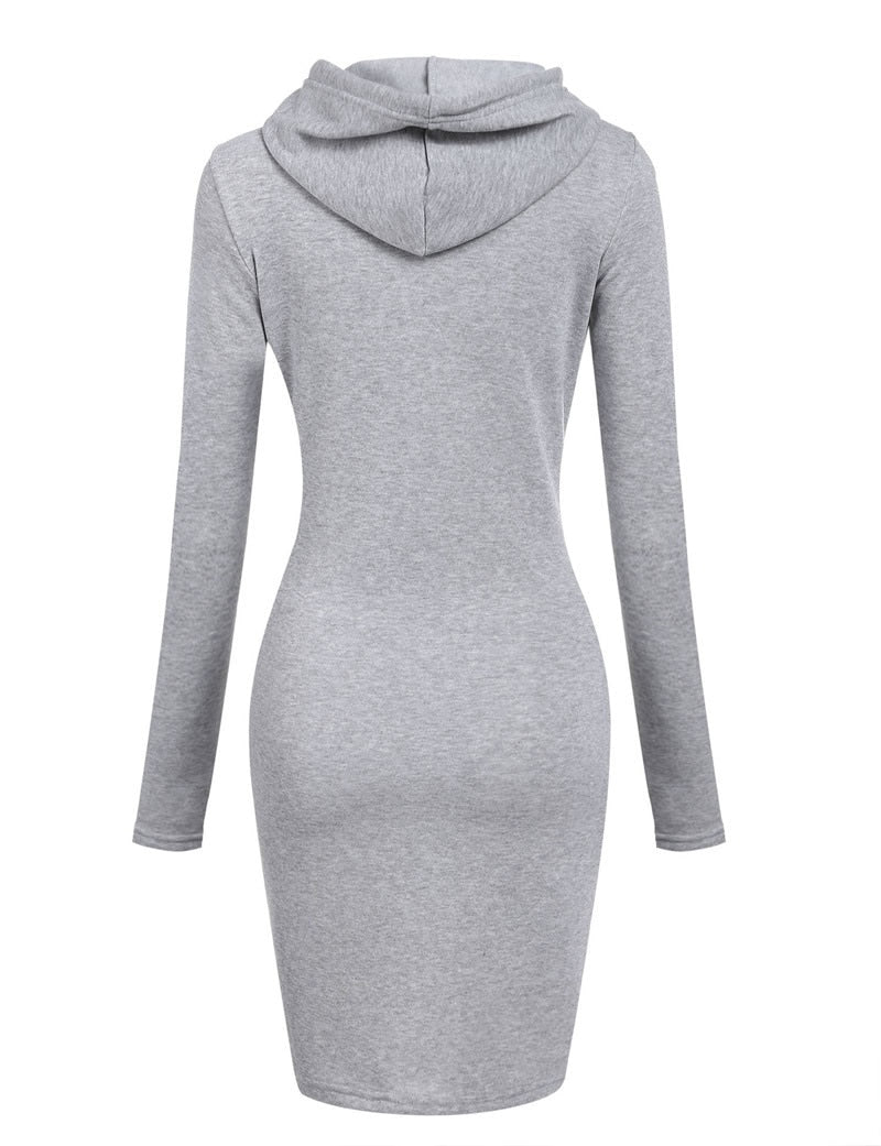 Women's Patchwork Hooded Long Sweatshirt - Casual Style for Spring/Autumn
