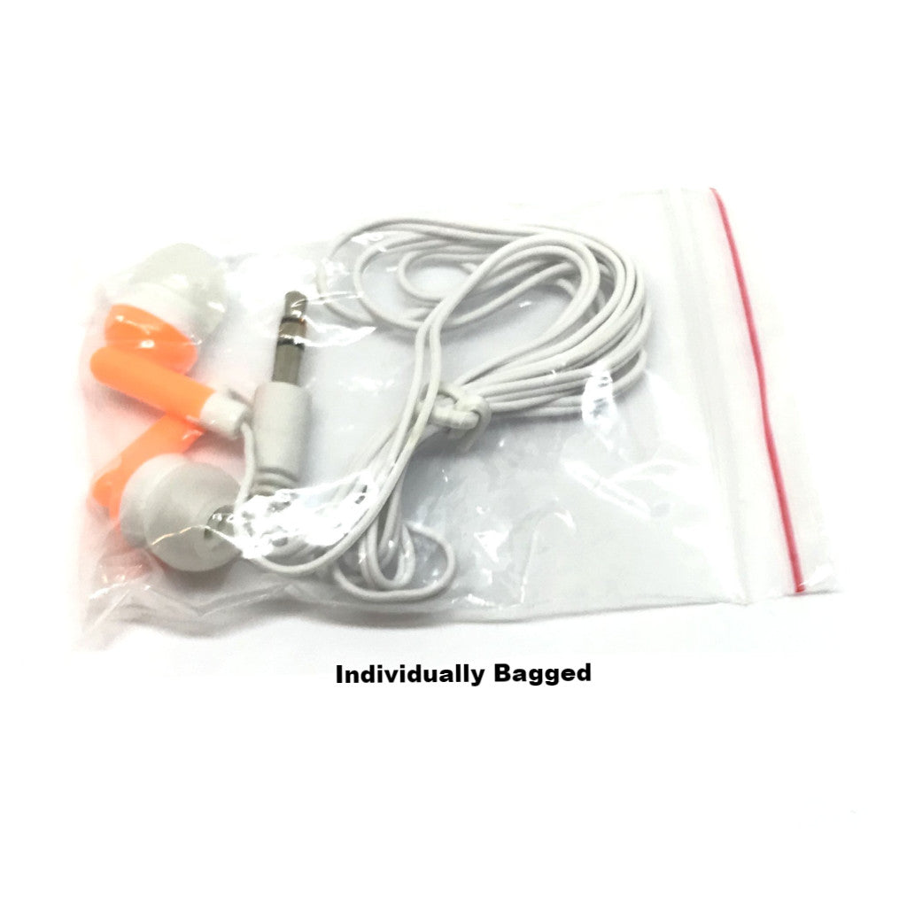 High-Quality Orange Stereo Earbud Headphones