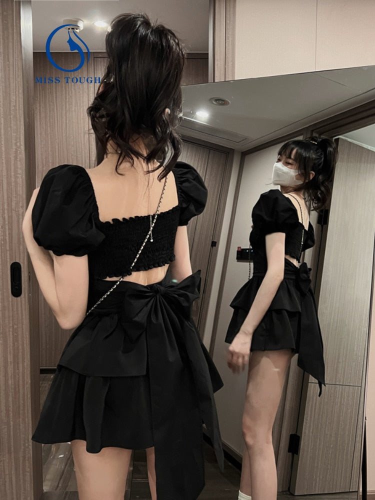 Stylish White Mini Party Dress with Ruffles for Women 2022