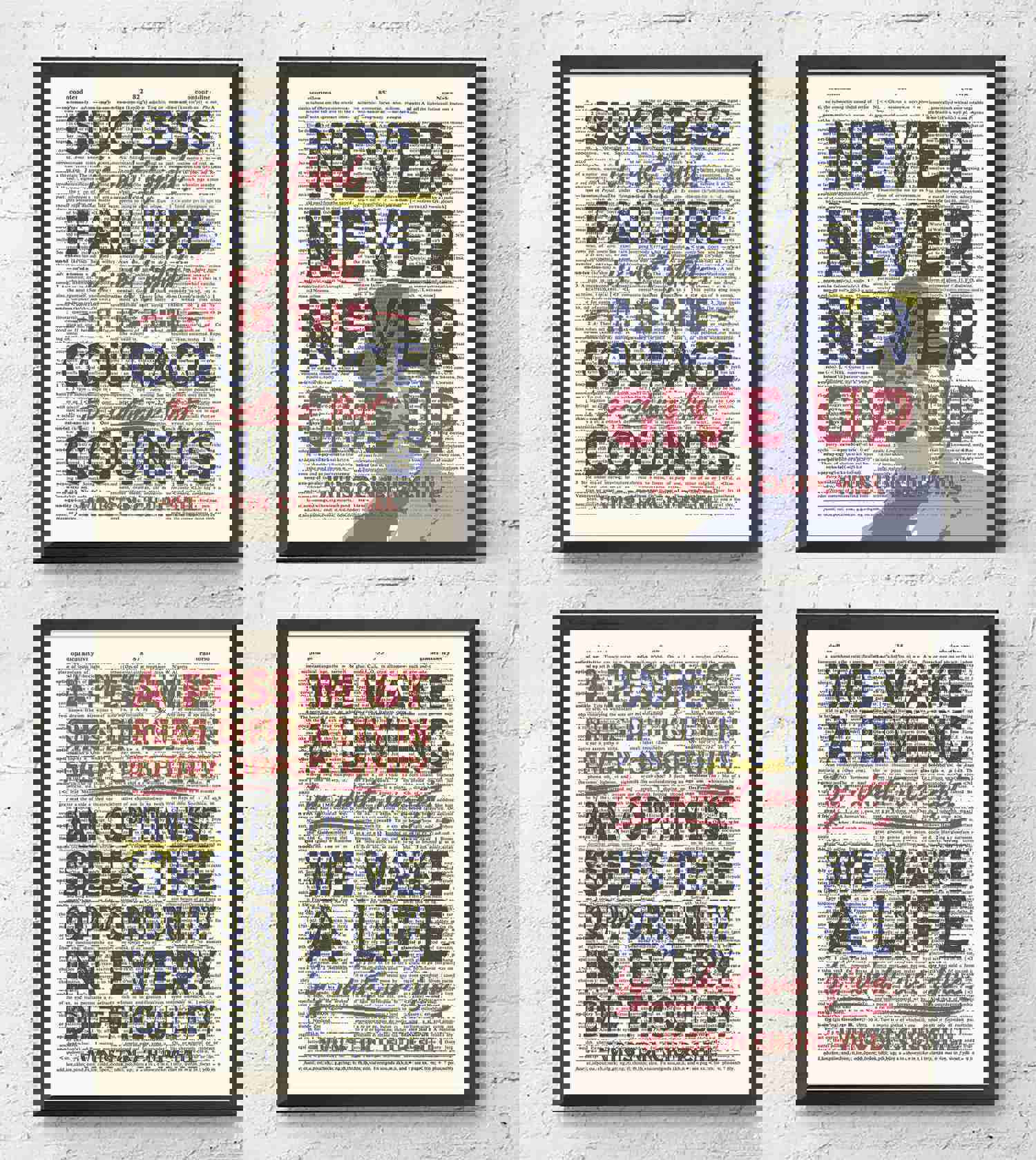 Winston Churchill Vintage Dictionary Art Prints - Set of 4