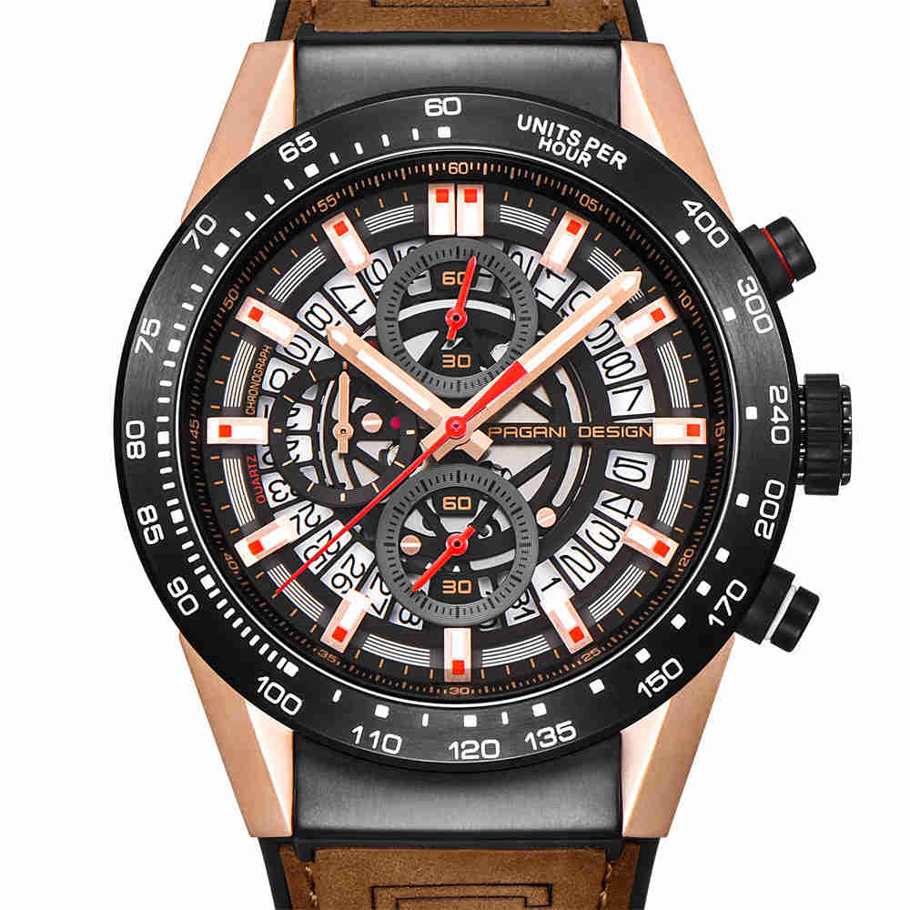 Stylish Quartz Watch with World Time and Calendar
