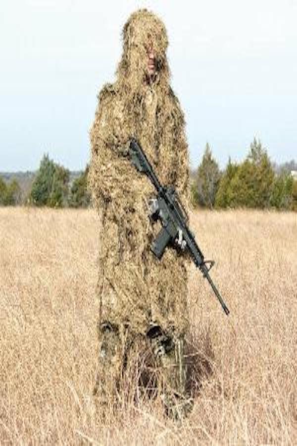 Desert Camouflage Ghillie Parka - Minimalist Outdoor Stealth Wear