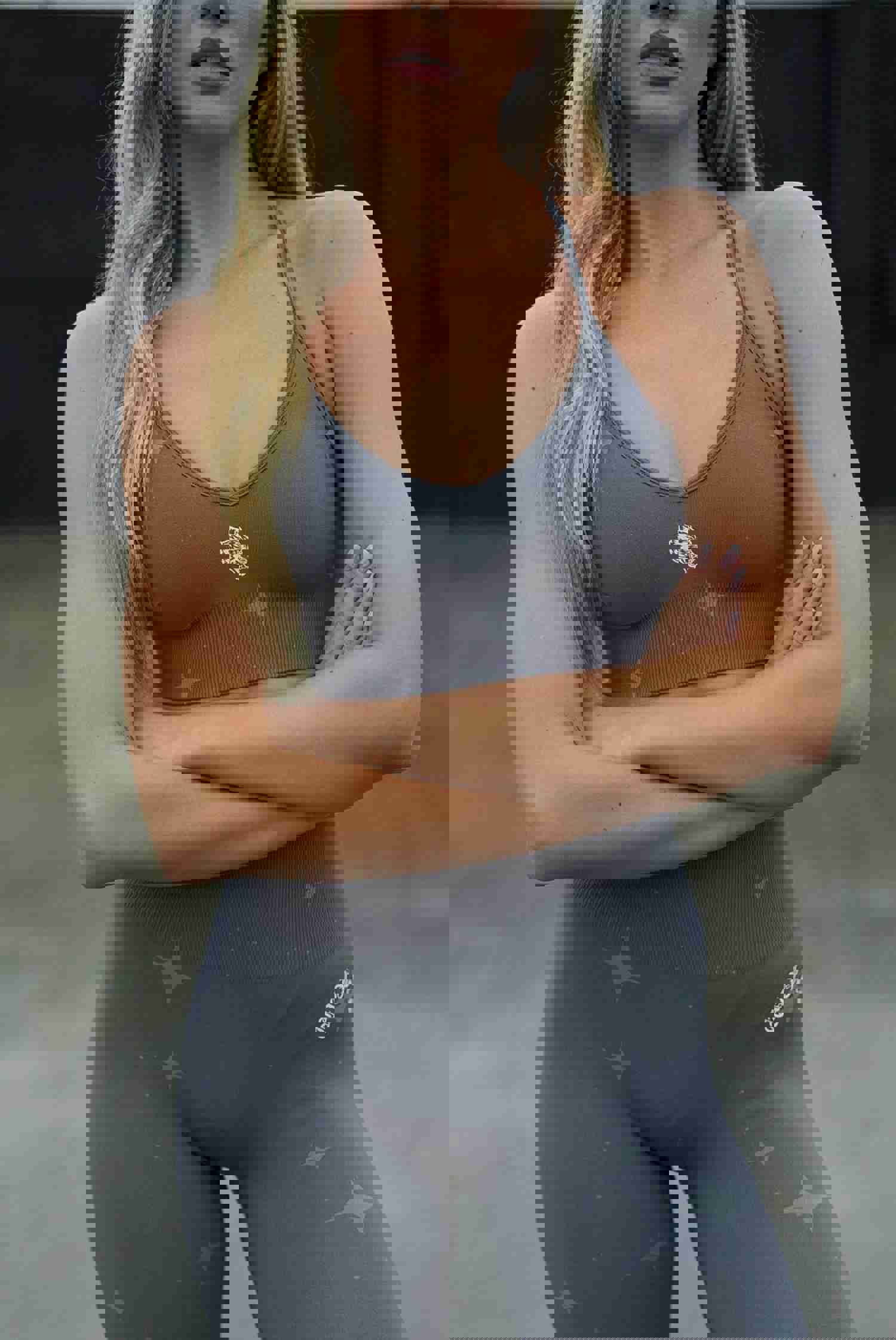 Stylish Purple Stonery Night Seamless Sports Bra