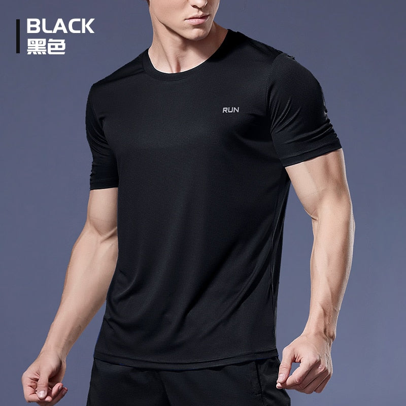 High-Performance Men's Running T-Shirt, Quick-Dry, Short Sleeve, Fitness Gym Wear