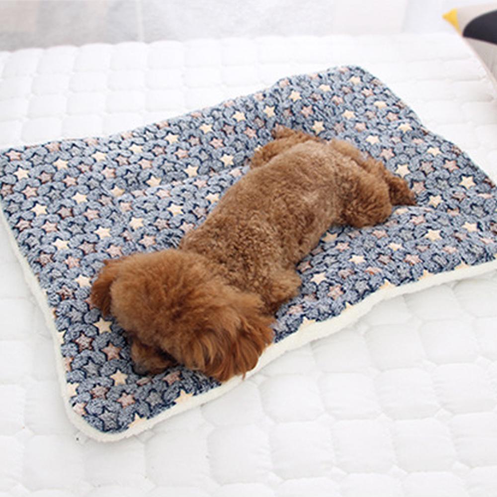 Cozy Pet Fleece Mat for Small Dogs and Cats - Soft & Warm Paw Print Design