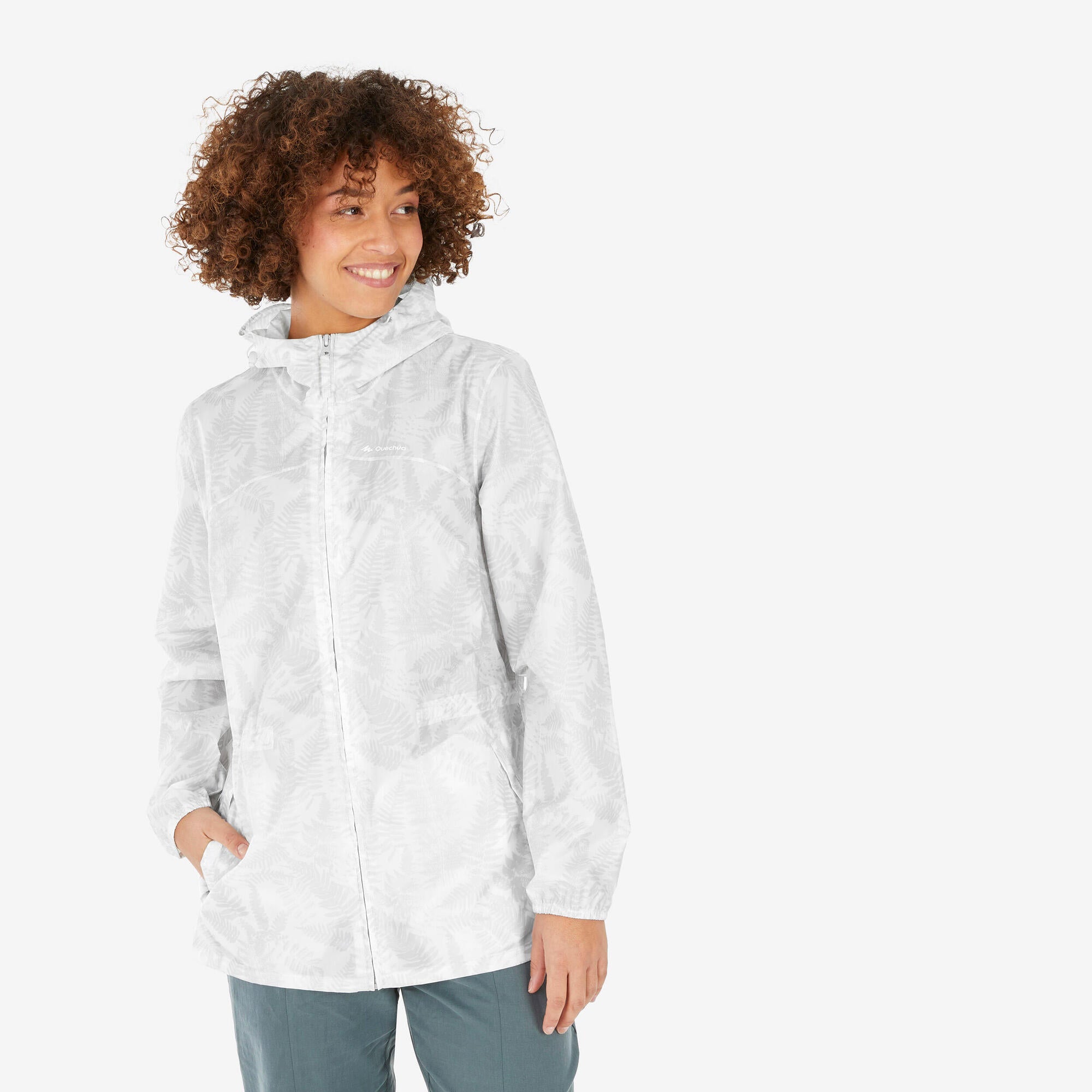 Quechua Women's Raincut Full Zip Jacket - Windproof, Waterproof, and Ventilated