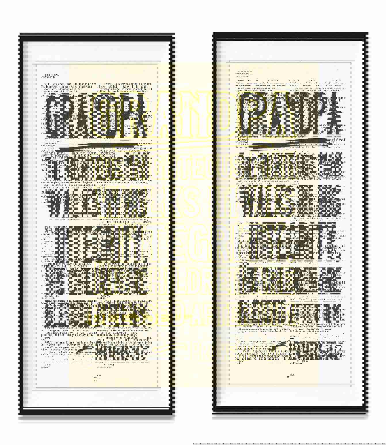 Vintage Bible Page Art Print - Proverbs 20:7 Integrity Quote