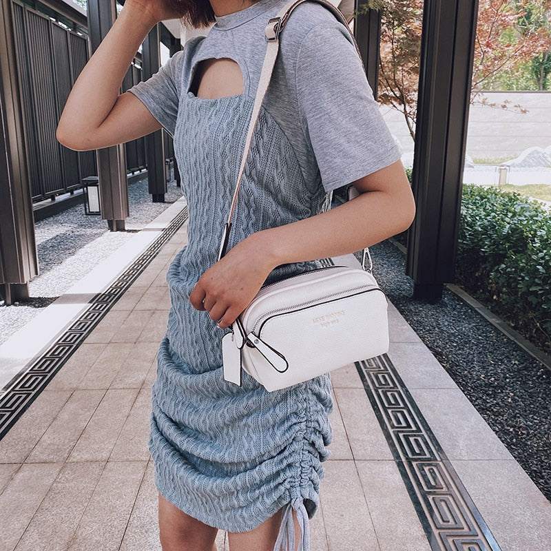 Vintage Double Layer PU Leather Crossbody Bag for Women 2023