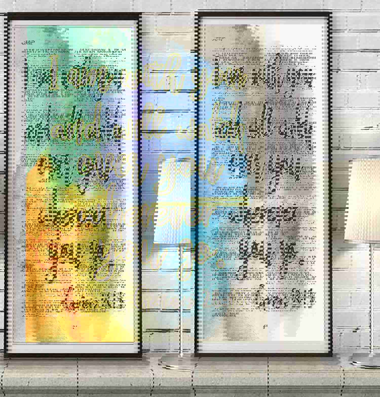 Vintage Bible Art Print - Genesis 28:15 "I Am with You"