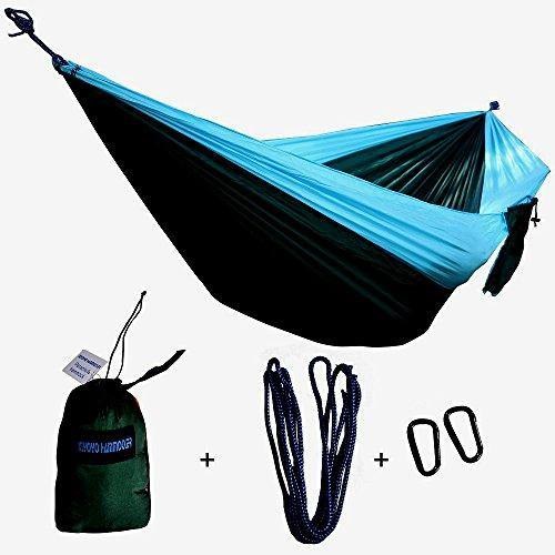 Premium Double Camping Hammock with Carabiners and Ropes