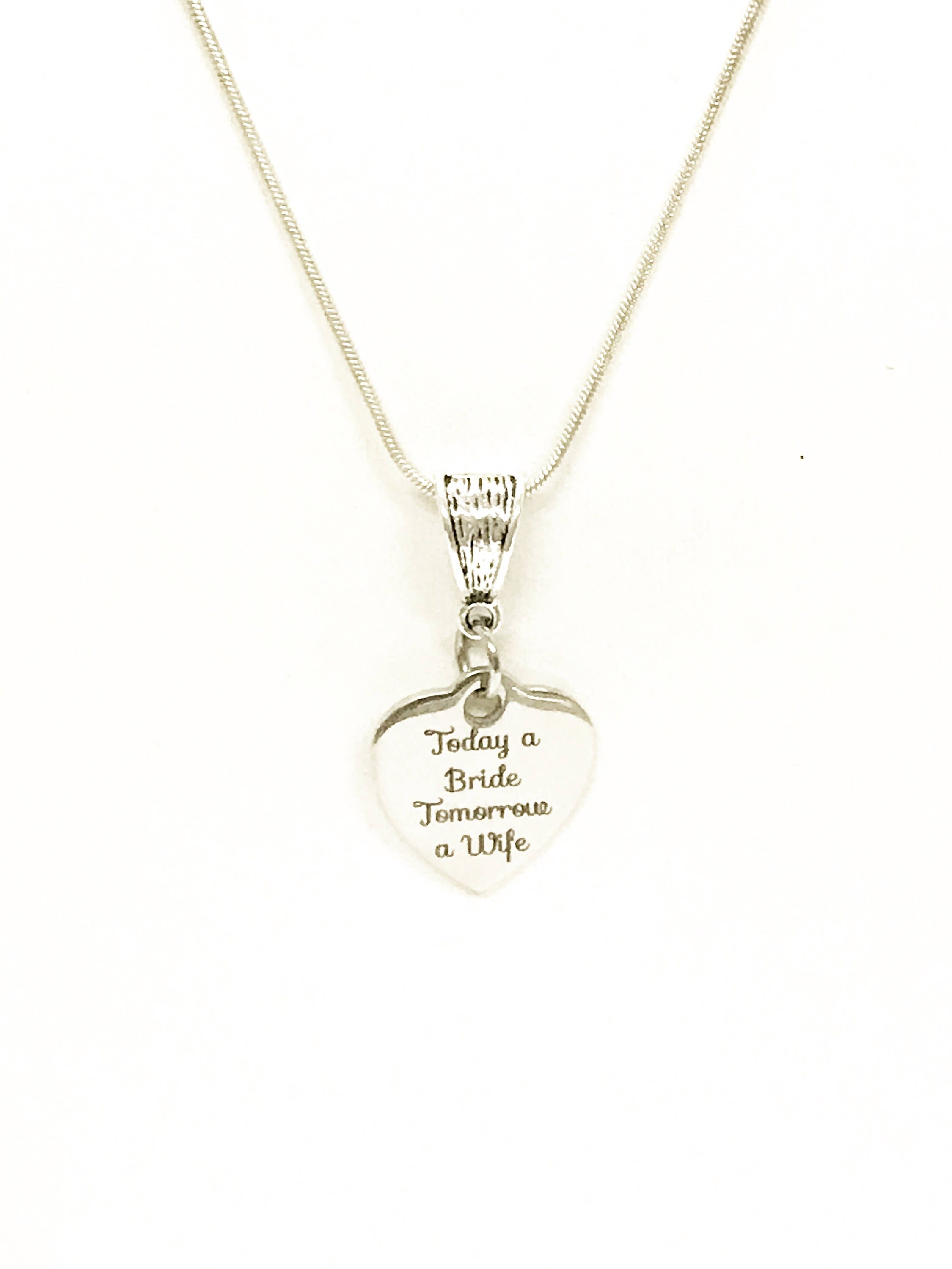Engraved Bride-to-Wife Transition Necklace, Perfect Wedding Gift