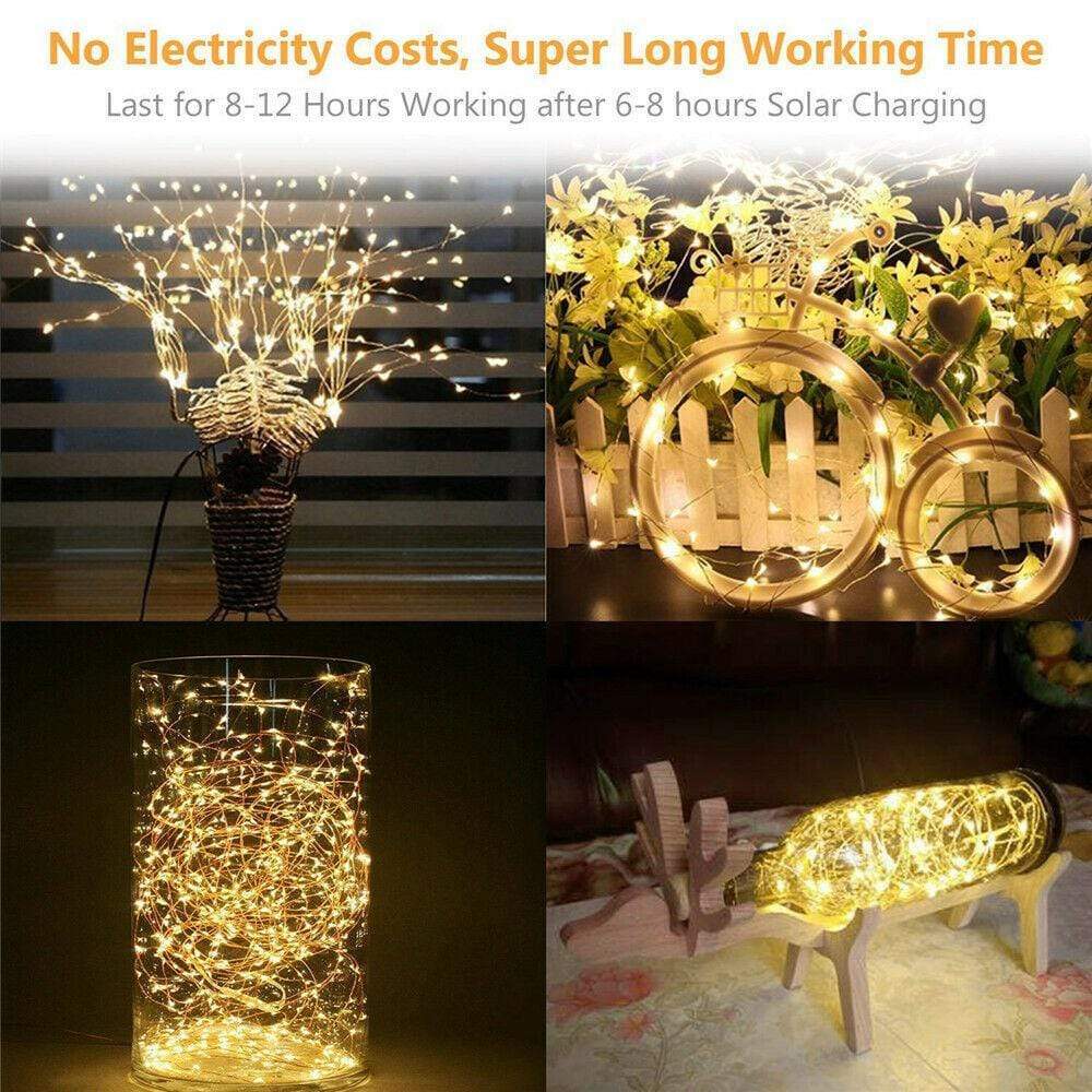 Eco-Friendly 33ft Solar LED Fairy Lights for Outdoor Spaces
