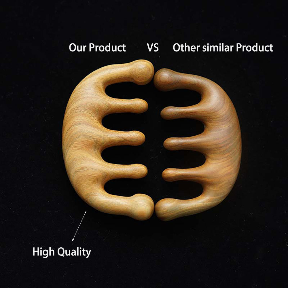 Green Sandalwood Meridian Massage Comb for Health Hair Therapy