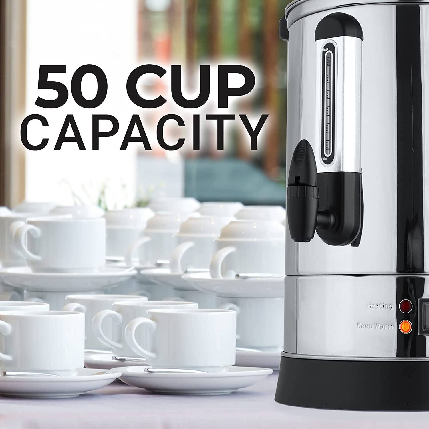 50 Cup Heavy-Duty Double Layer Electric Coffee Maker | Zulay Kitchen