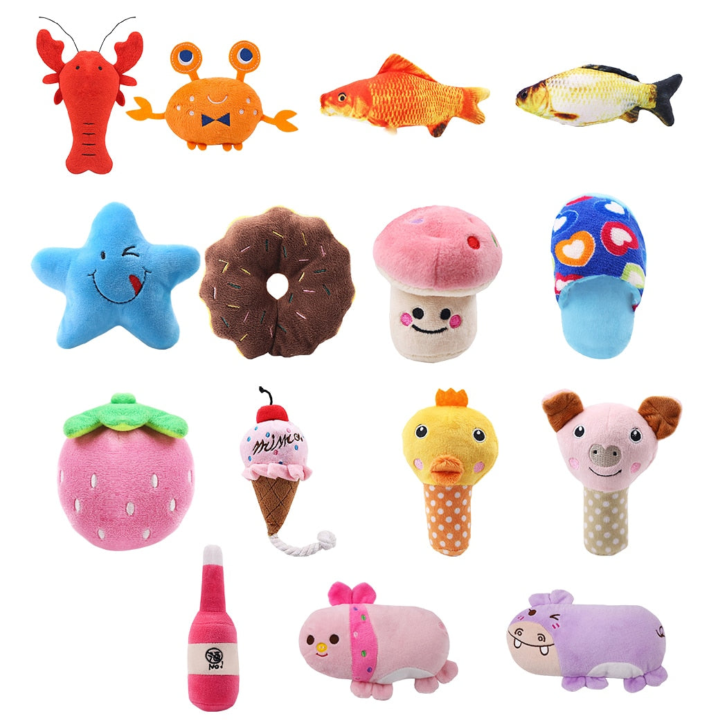 Durable Plush Squeaky Bone Dog Toys for Chewing and Training