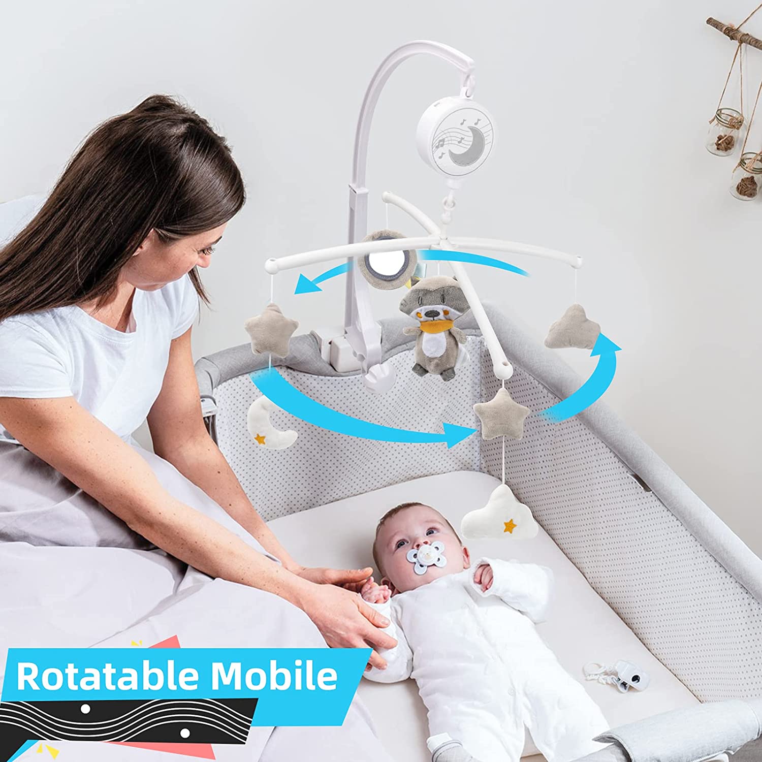 Covtoy Crib Mobile with Music and Rotating Toys