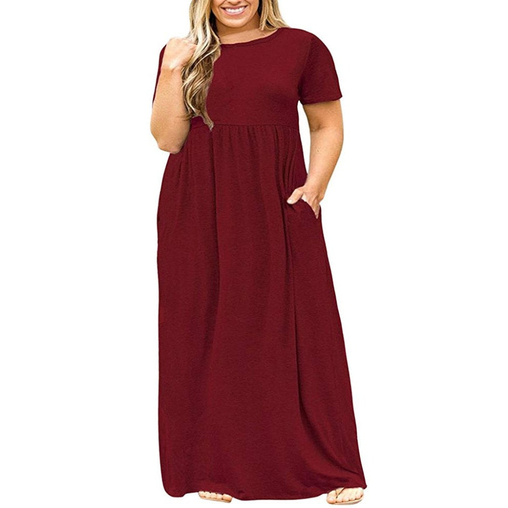 EcoBros Women's Summer Ankle-Length Print Maxi Dress