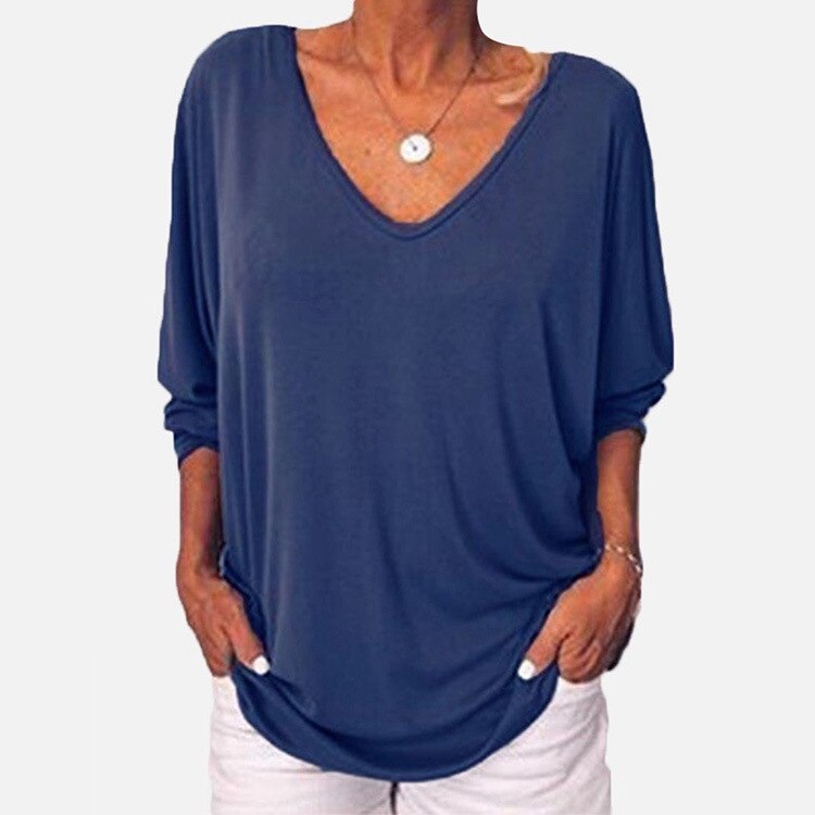 Stylish Women's 2023 Summer V-Neck Batwing Sleeve T-Shirt