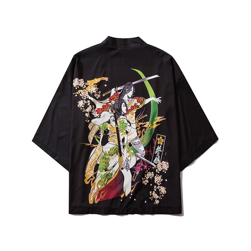 Japanese Anime Style Whale Print Kimono for Men & Women