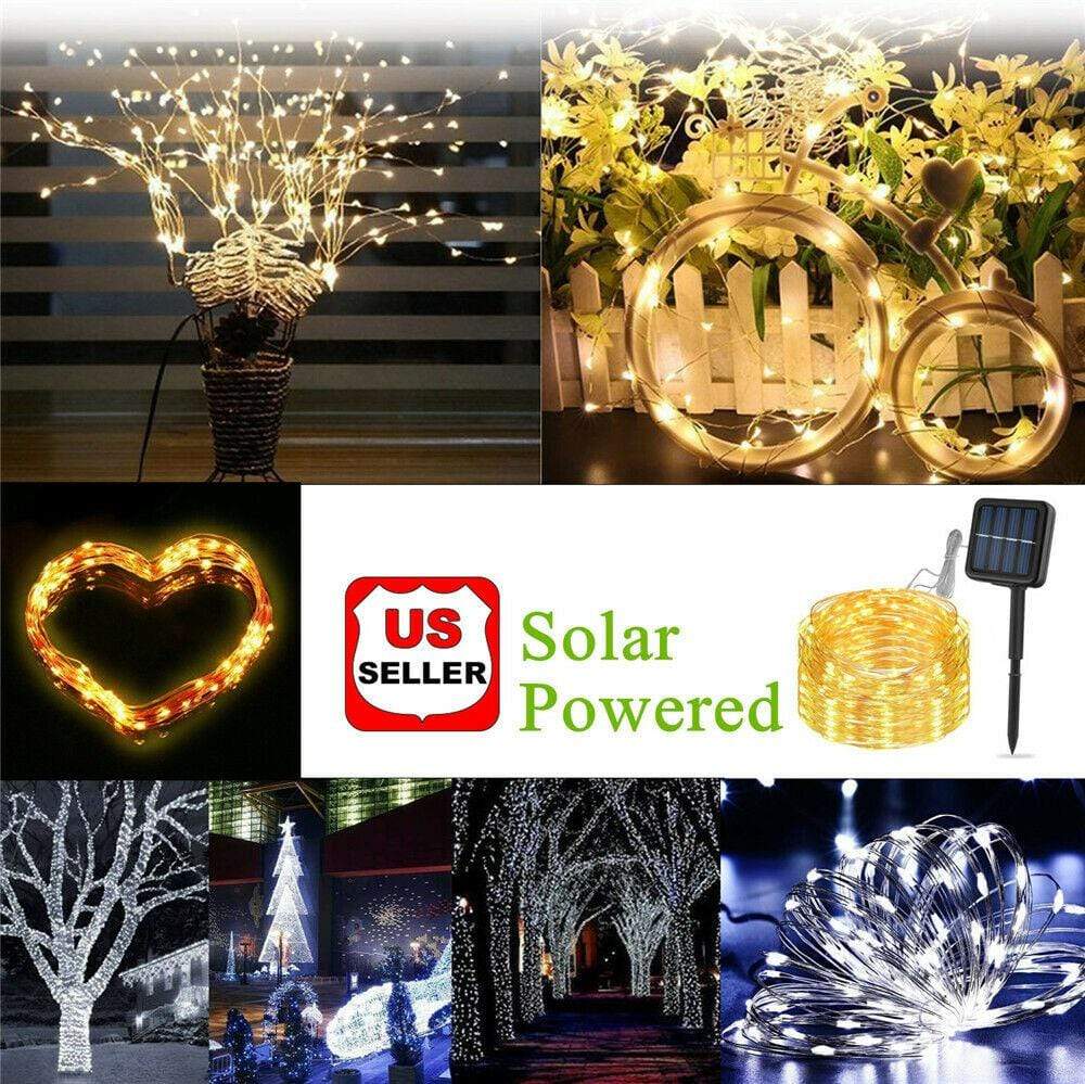 Eco-Friendly 33ft Solar LED Fairy Lights for Outdoor Spaces
