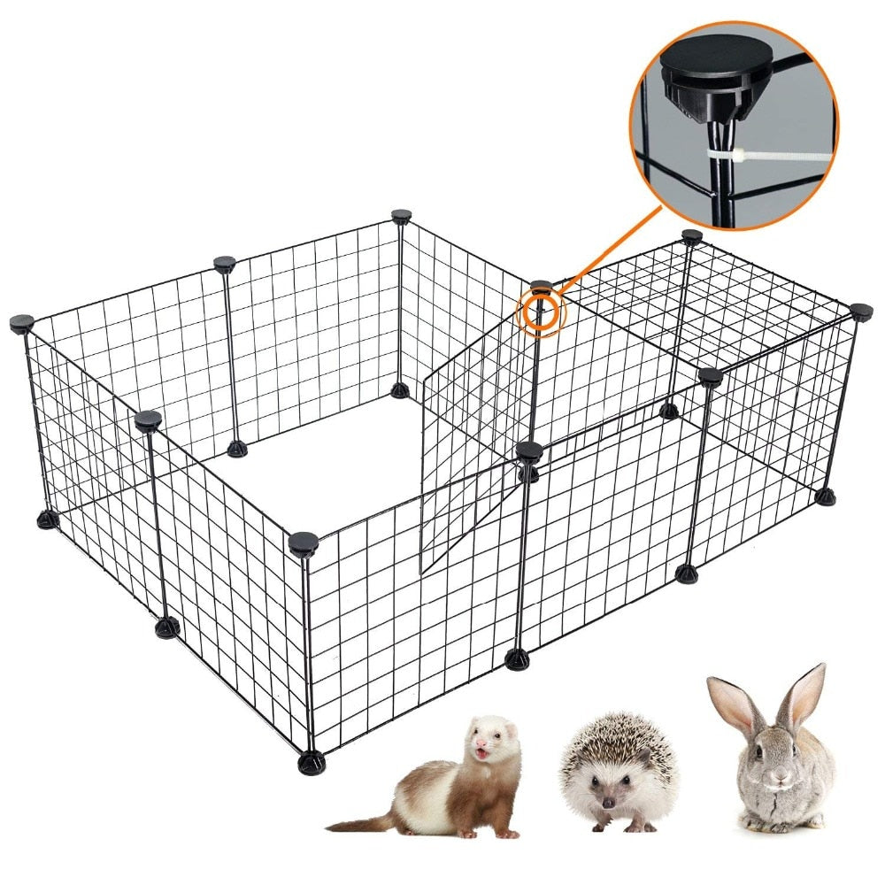 Collapsible Iron Pet Playpen for Small Dogs, Cats, and Small Animals