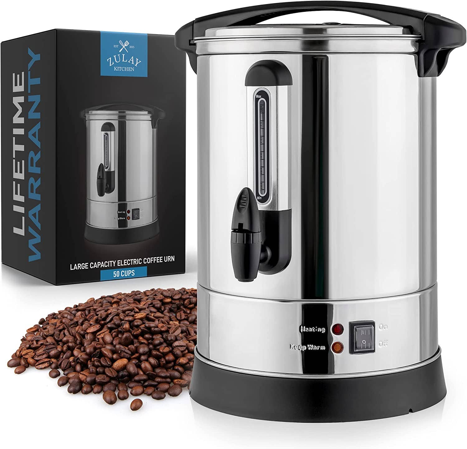 50 Cup Heavy-Duty Double Layer Electric Coffee Maker | Zulay Kitchen