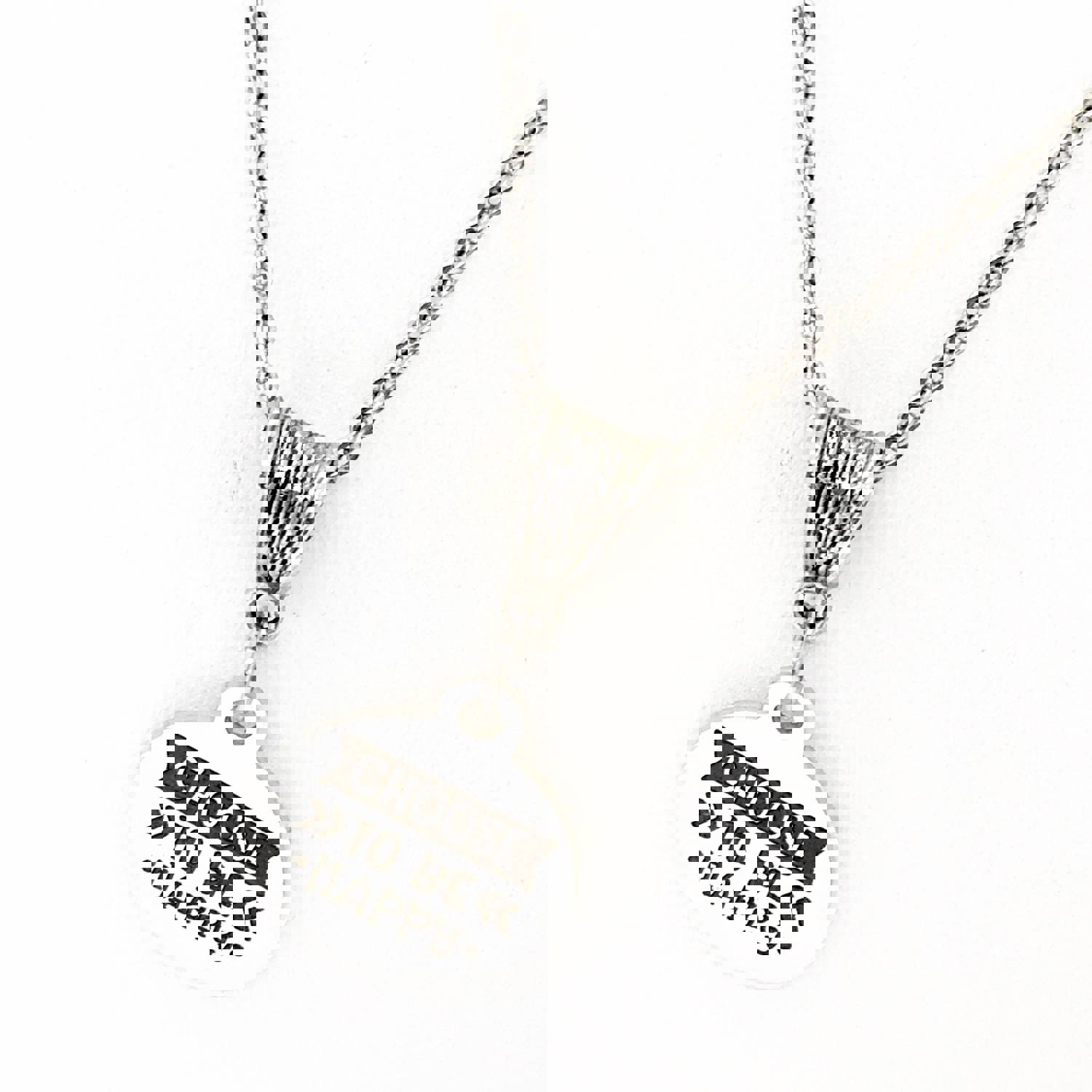 Inspirational "Choose to Be Happy" Stainless Steel Necklace