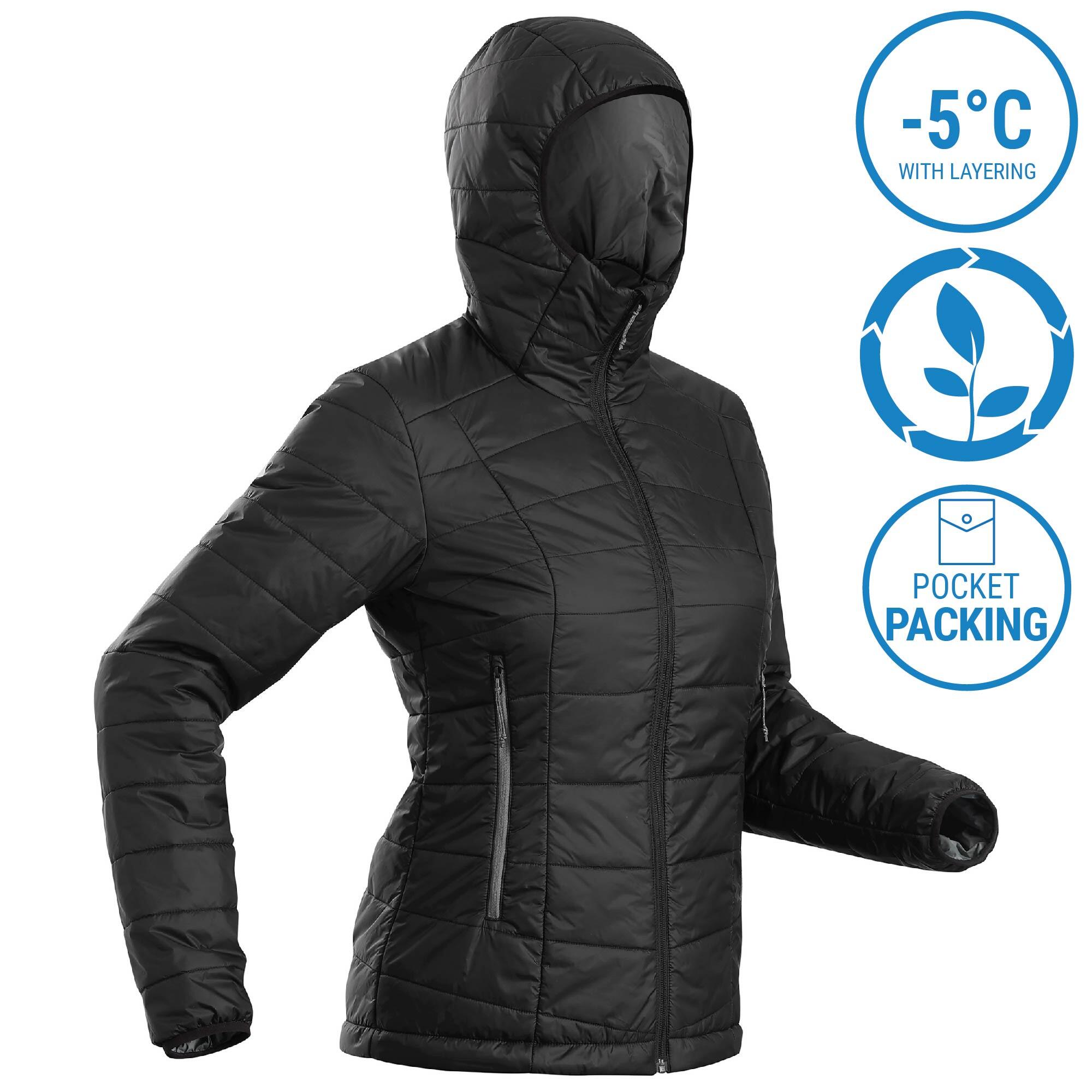 Forclaz Women's MT100 Hooded Synthetic Jacket - Warm, Lightweight, and Versatile