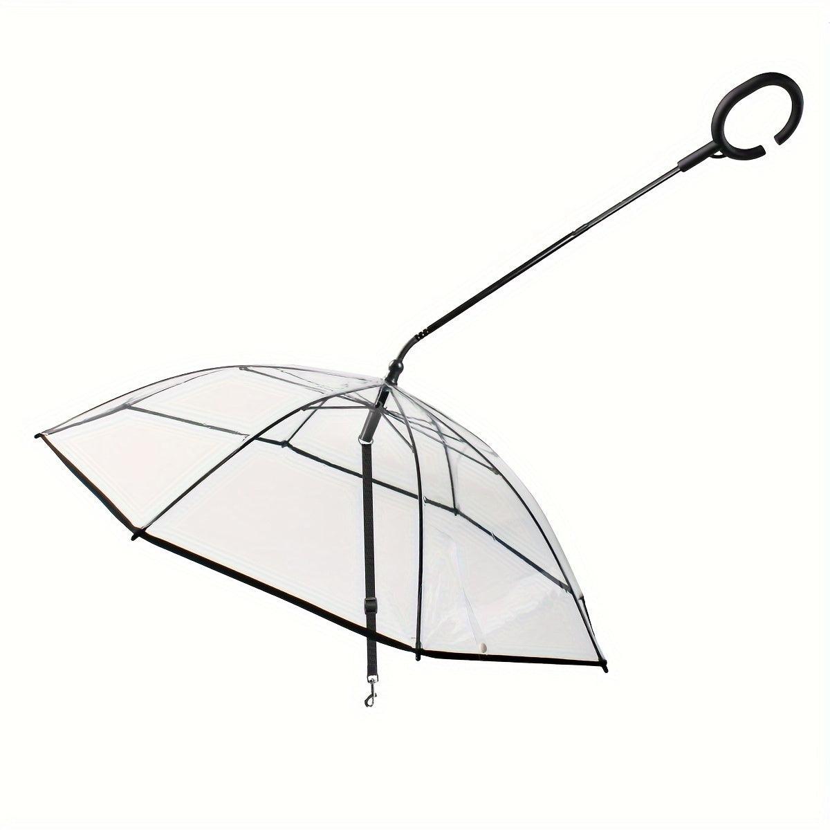 Adjustable Dog Walking Leash with Transparent Pet Umbrella