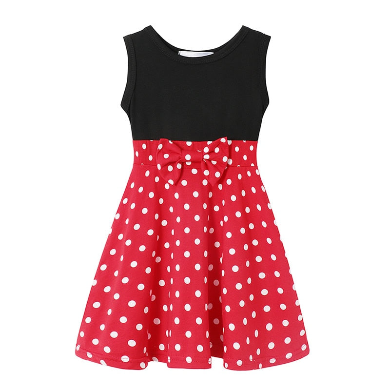 Children's Minnie Dot Dress with Bow for Special Occasions
