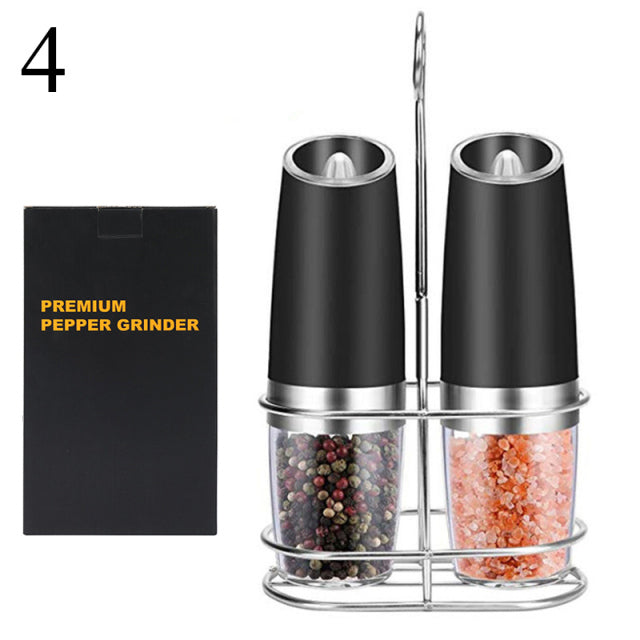 Stainless Steel Electric Salt and Pepper Grinder Set with Adjustable Coarseness