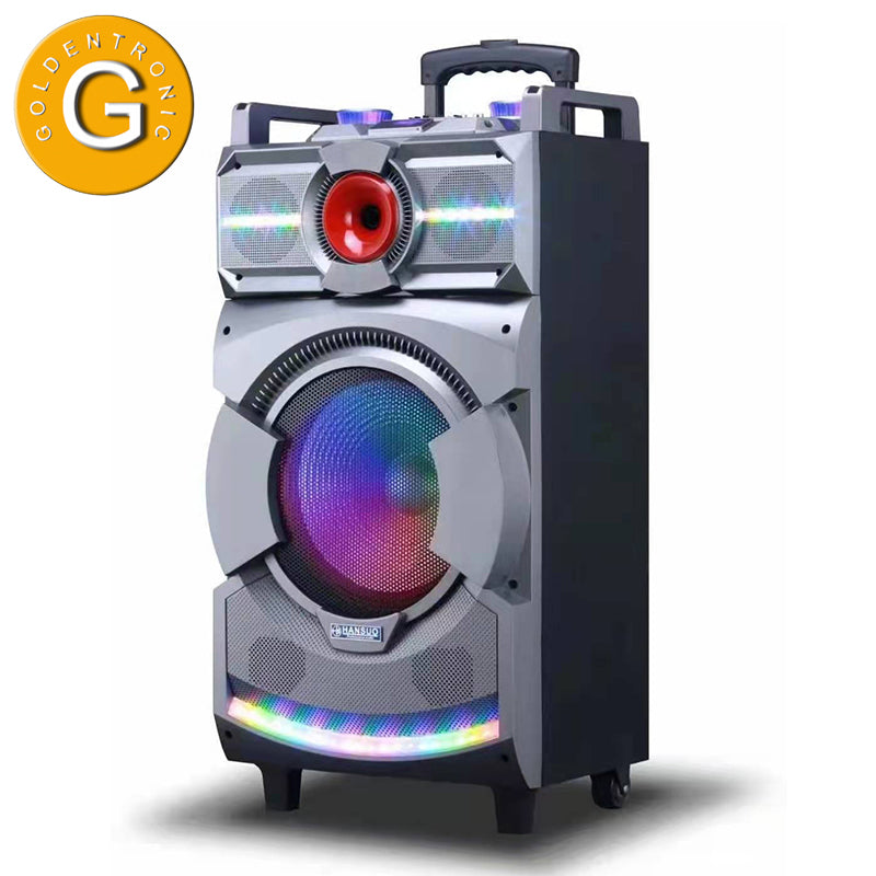 Portable 1X12 USB Wireless PA Speaker with LED Light and Microphone