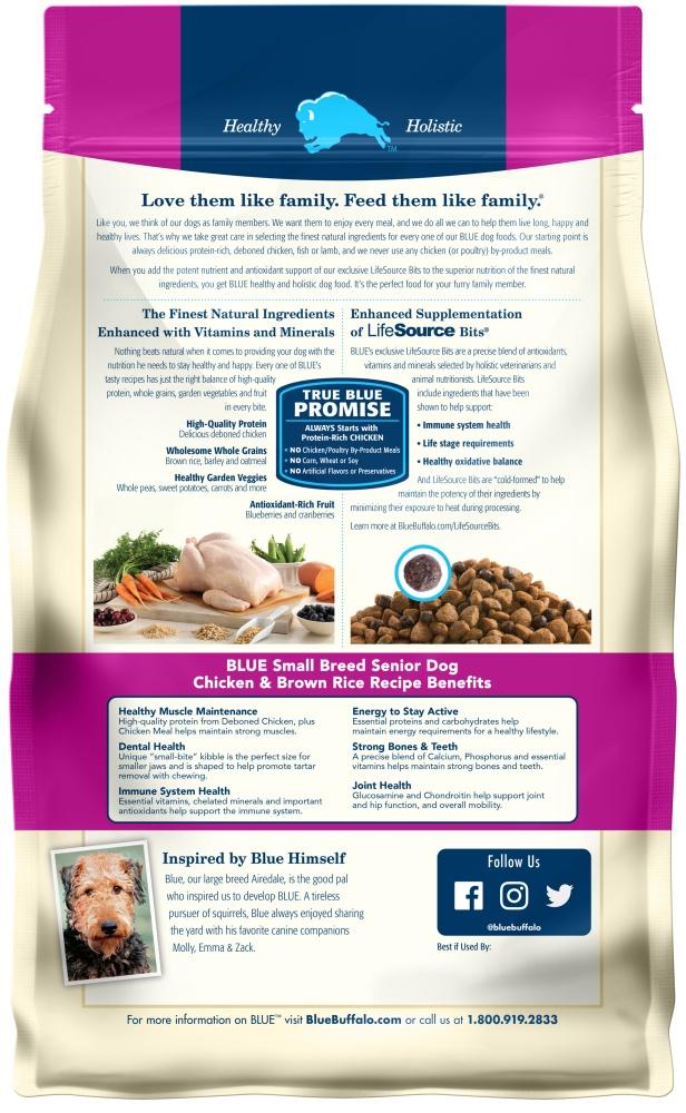 Blue Buffalo Senior Small Breed Chicken & Brown Rice Dry Dog Food