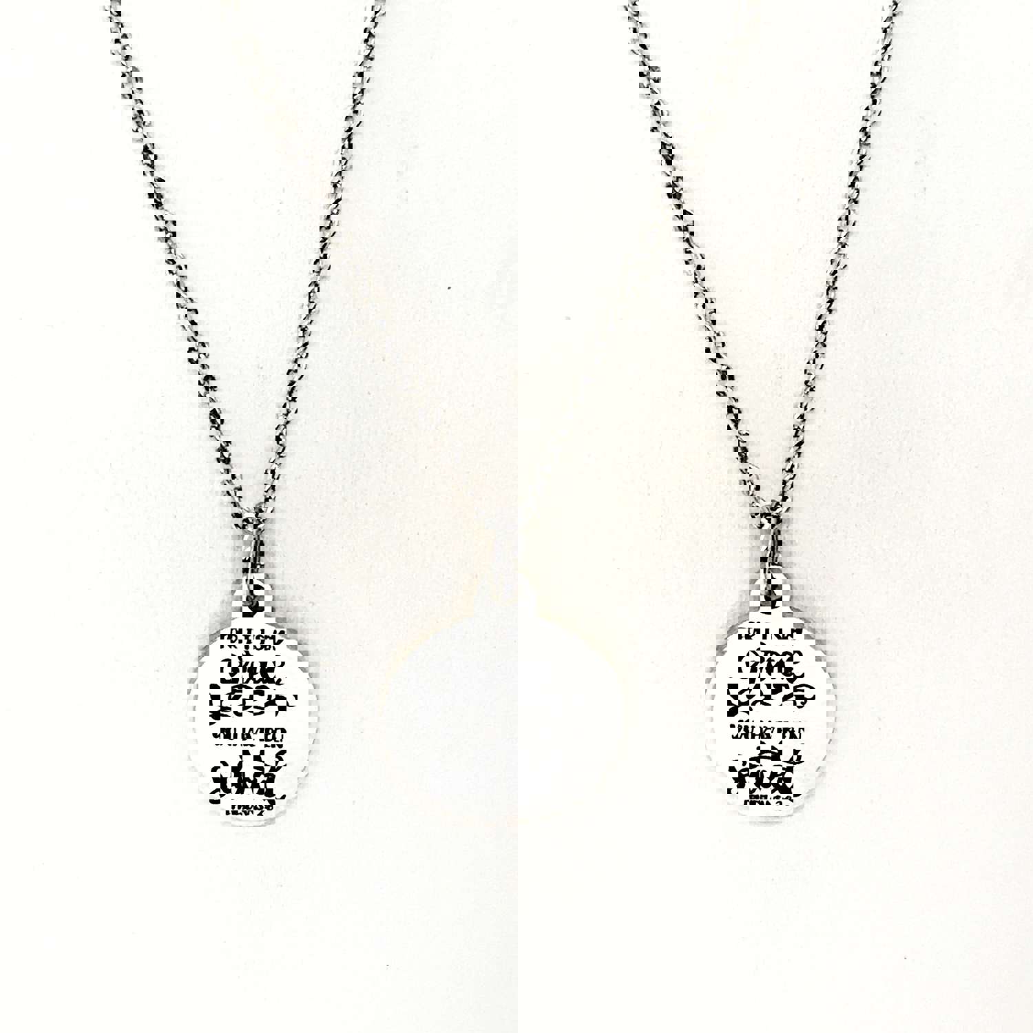 Stainless Steel Faith Necklace - Saved by Grace, Ephesians 2:8