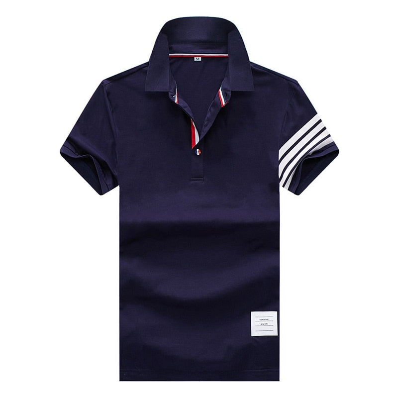 2023 Men's SlimFit Striped Polo Shirt - Smart Casual Cotton Tops