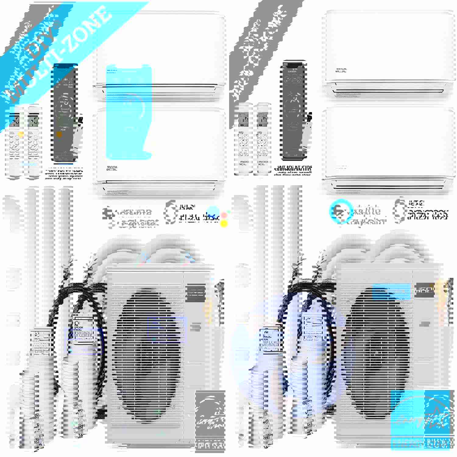 MrCool DIY 4th Gen 27K BTU 3-Zone Ductless Heat Pump System Bundle