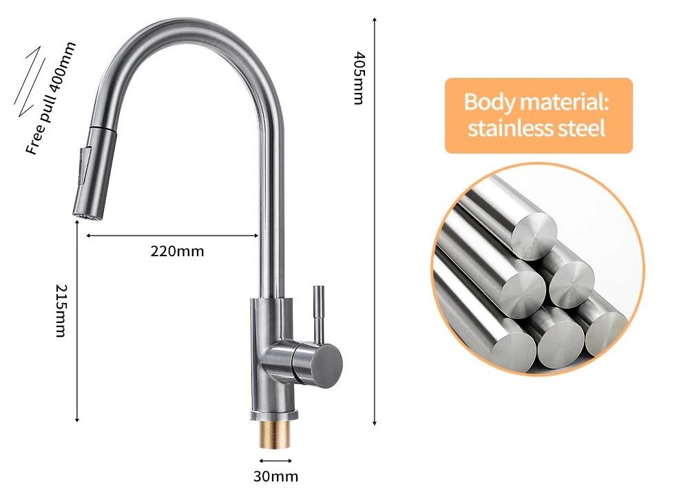 Touchless Sensor Kitchen Faucet with Pull-Down Sprayer