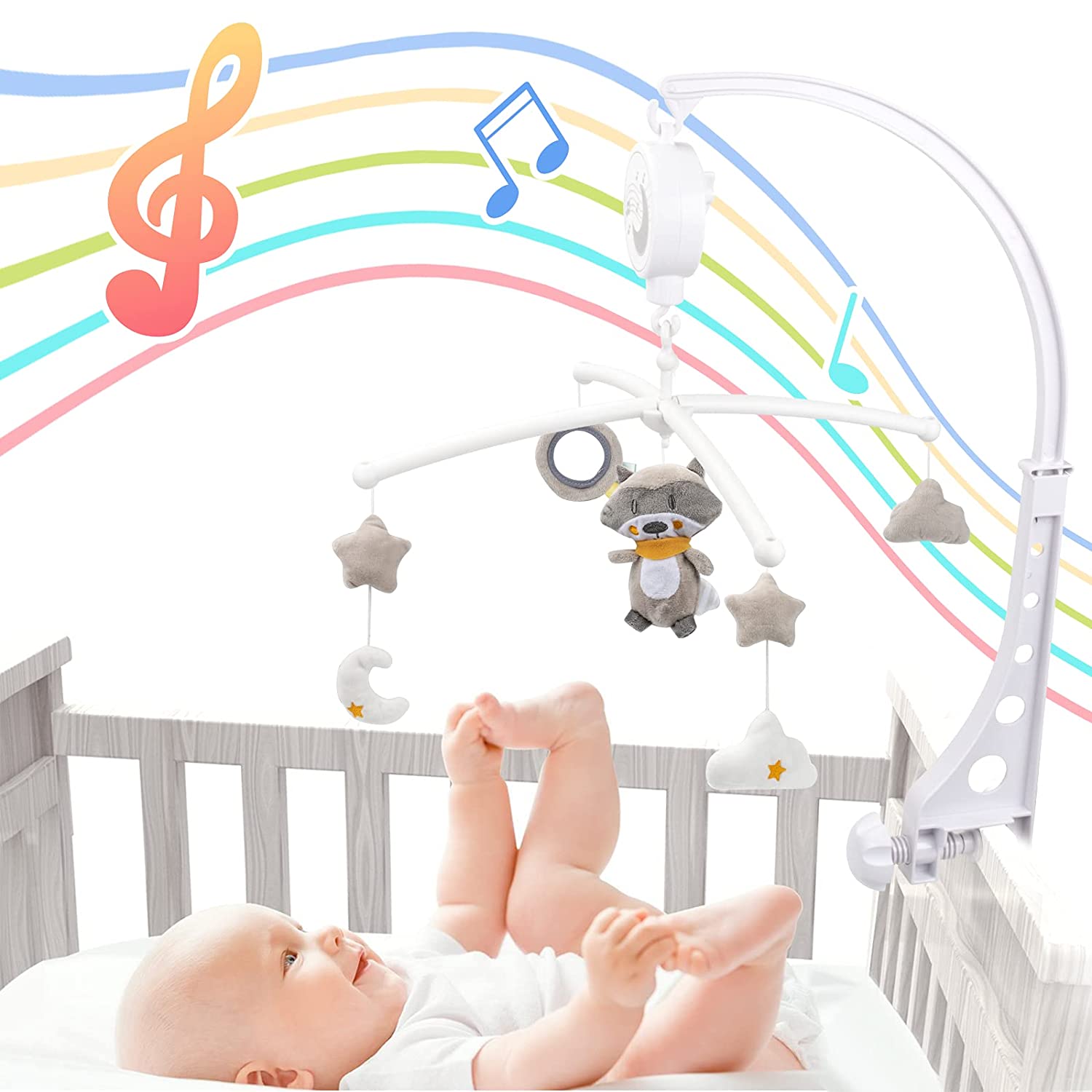 Covtoy Crib Mobile with Music and Rotating Toys